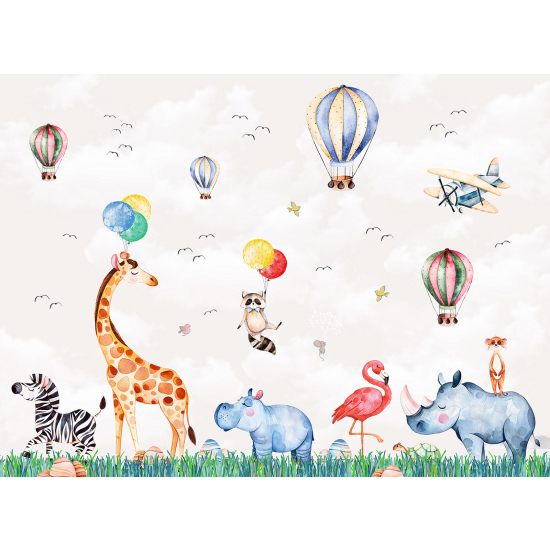 Panoramic Wallpaper - Wall Mural Children - Animals