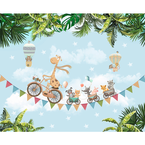 Panoramic Wallpaper - Wall Mural Children - Animals