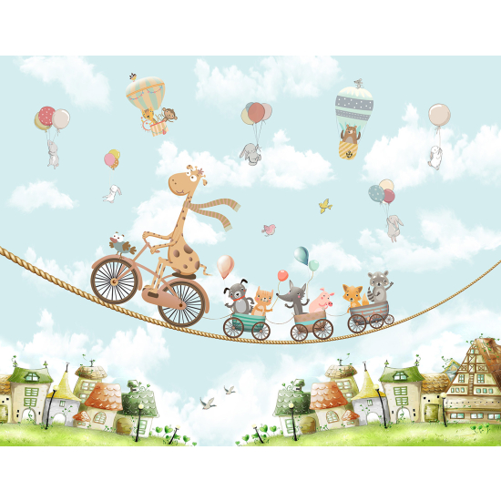 Panoramic Wallpaper - Wall Mural Children - Animals