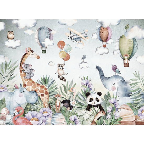 Panoramic Wallpaper - Wall Mural Children - Animals