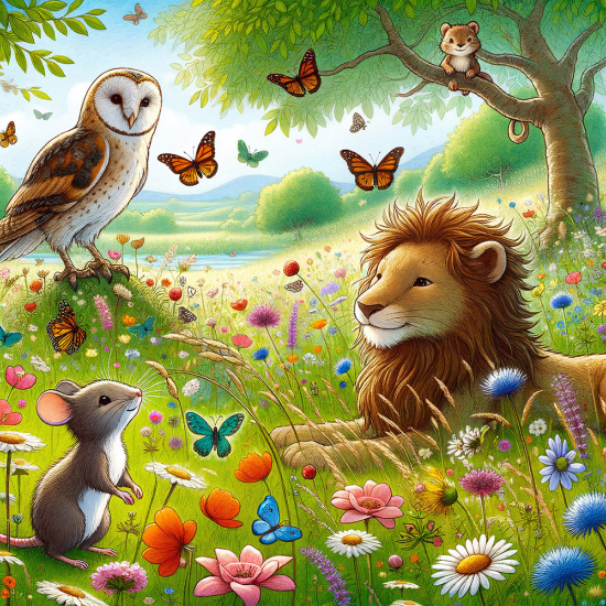 Panoramic Wallpaper - Wall Mural Children - Animals