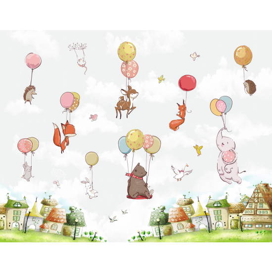 Panoramic Wallpaper - Wall Mural Children - Balloon Animals