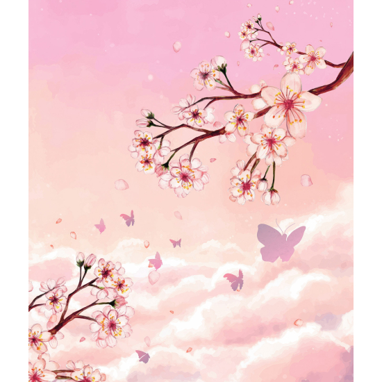 Panoramic Wallpaper - Wall Mural Children - Cherry Trees