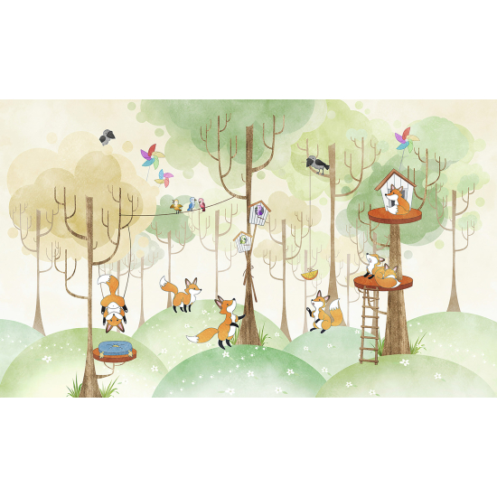 Panoramic Wallpaper - Wall Mural Children - Forest