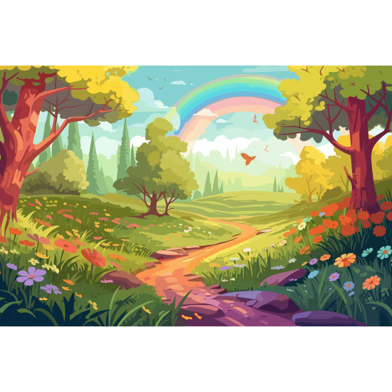 Panoramic Wallpaper - Wall Mural Children - Magic Forest