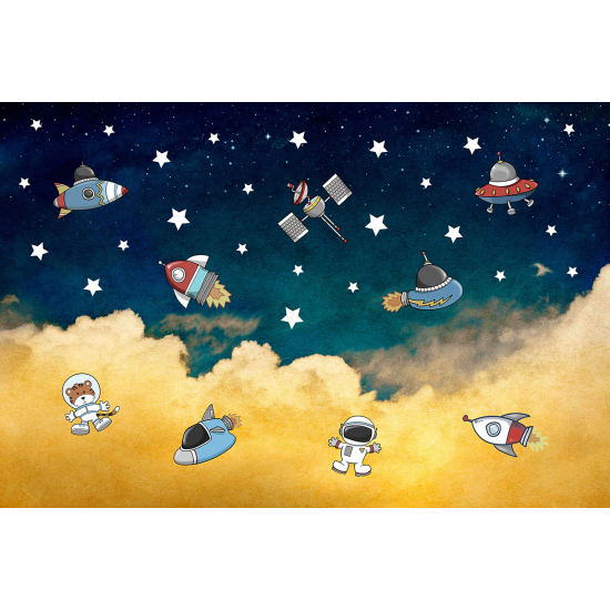 Panoramic Wallpaper - Wall Mural Children - Space