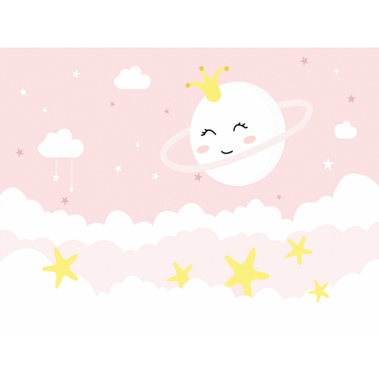 Panoramic Wallpaper - Wall Mural Children - Stars Moon