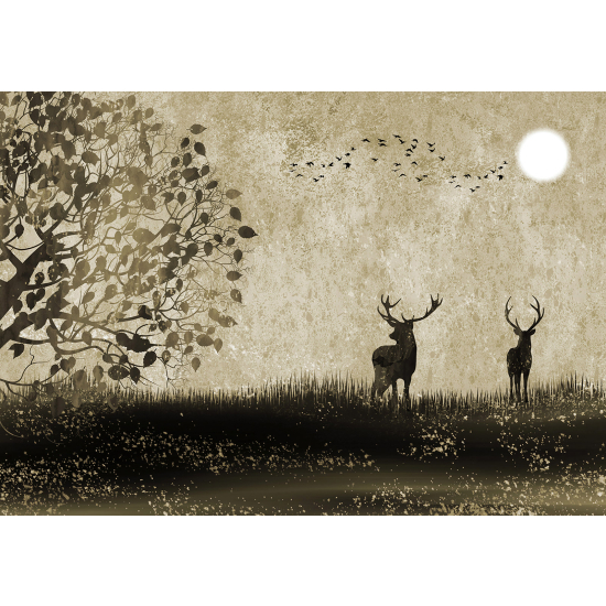 Panoramic Wallpaper - Wall Mural - Deer Forest