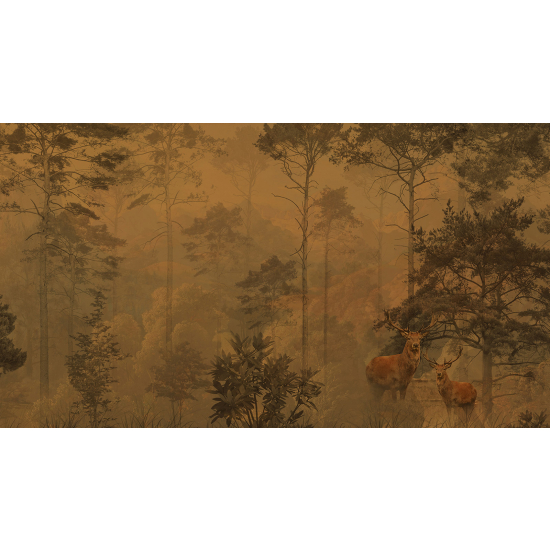 Panoramic Wallpaper - Wall Mural - Deer Forest