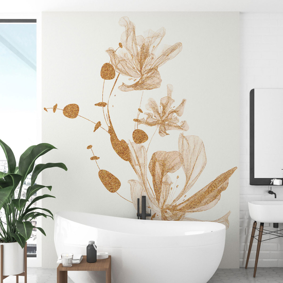 Panoramic Wallpaper - Wall Mural - Design Flowers