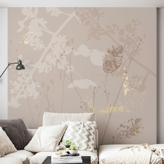 Panoramic Wallpaper - Wall Mural - Design Flowers