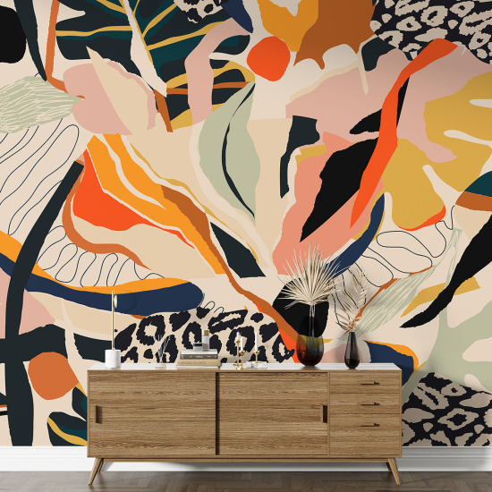 Panoramic Wallpaper - Wall Mural - Design Leaves