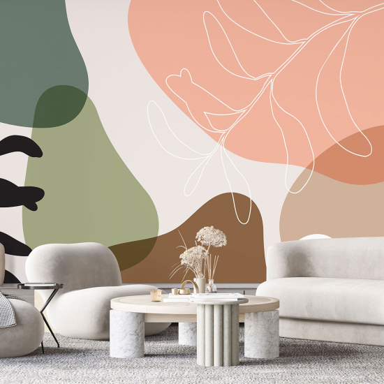 Panoramic Wallpaper - Wall Mural - Design Leaves