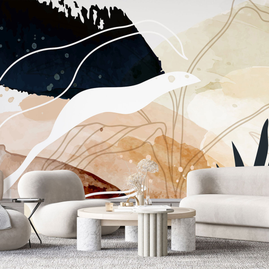 Panoramic Wallpaper - Wall Mural - Design Leaves