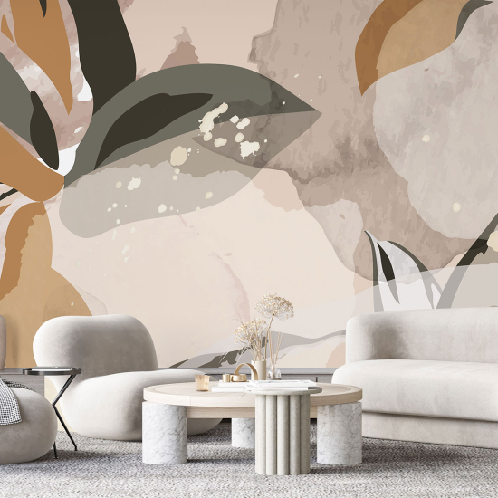 Panoramic Wallpaper - Wall Mural - Design Leaves