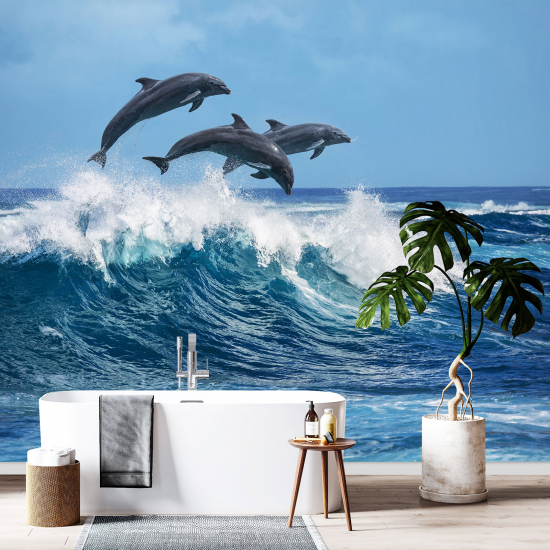 Panoramic Wallpaper - Wall Mural - Dolphins