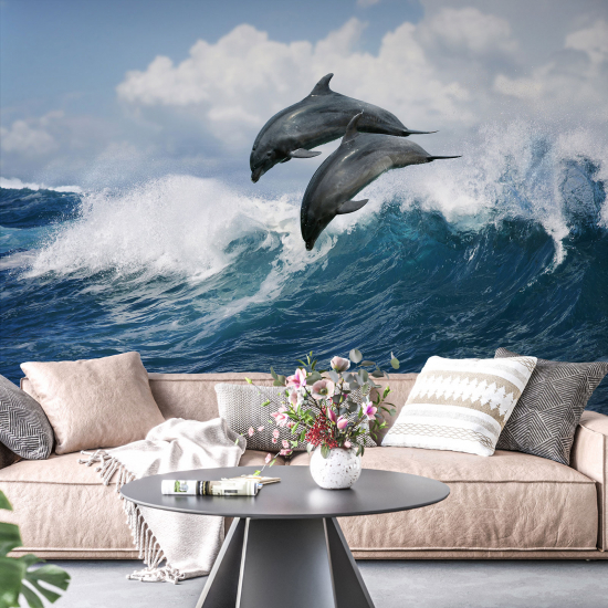 Panoramic Wallpaper - Wall Mural - Dolphins