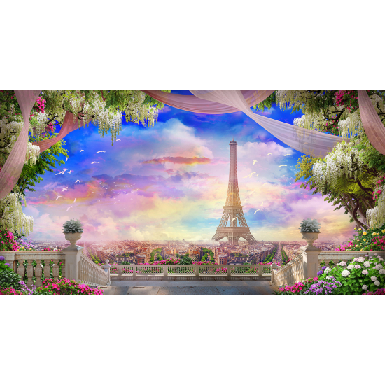 Panoramic Wallpaper - Wall Mural - Eiffel Tower