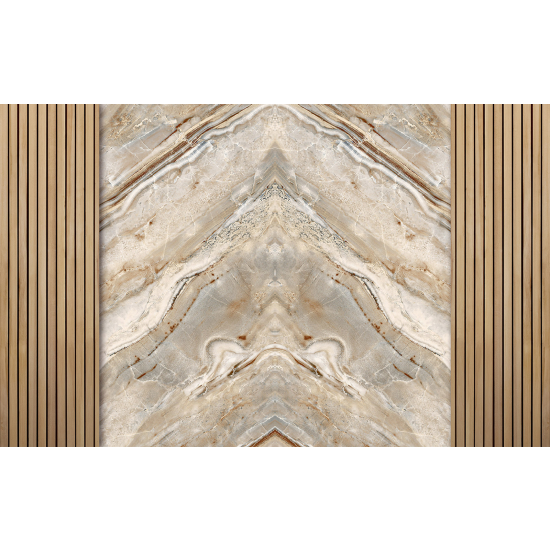 Panoramic Wallpaper - Wall Mural - Elegant wood pattern