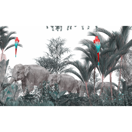 Panoramic Wallpaper - Wall Mural - Elephants