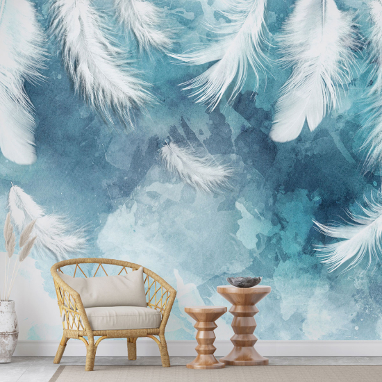 Panoramic Wallpaper - Wall Mural - Feathers