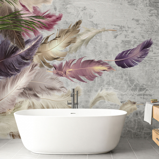 Panoramic Wallpaper - Wall Mural - Feathers