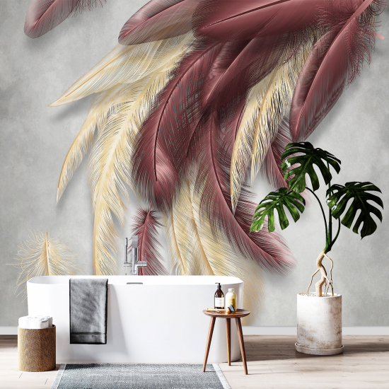 Panoramic Wallpaper - Wall Mural - Feathers