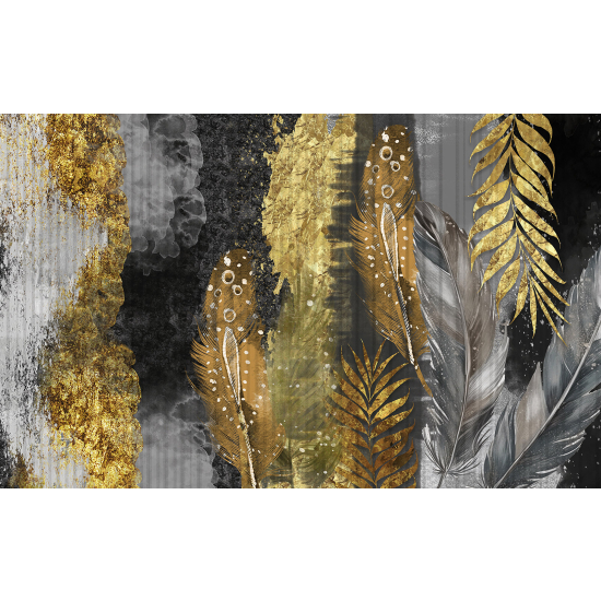 Panoramic Wallpaper - Wall Mural - Feathers Design