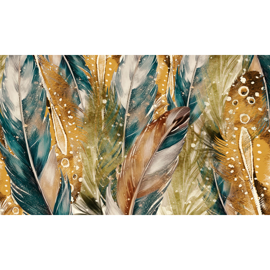 Panoramic Wallpaper - Wall Mural - Feathers Design