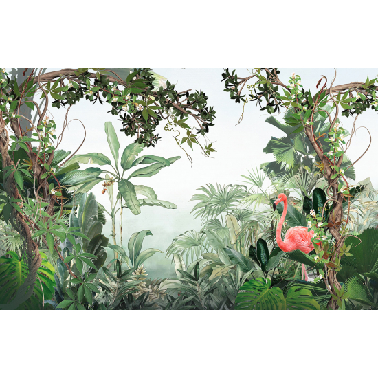 Panoramic Wallpaper - Wall Mural - Flamingo