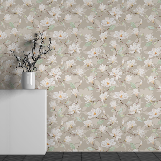 Panoramic Wallpaper - Wall Mural - Flower Pattern