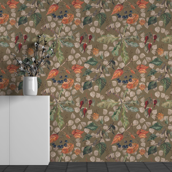 Panoramic Wallpaper - Wall Mural - Flower Pattern