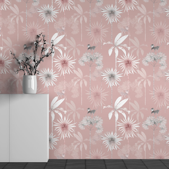 Panoramic Wallpaper - Wall Mural - Flower Pattern