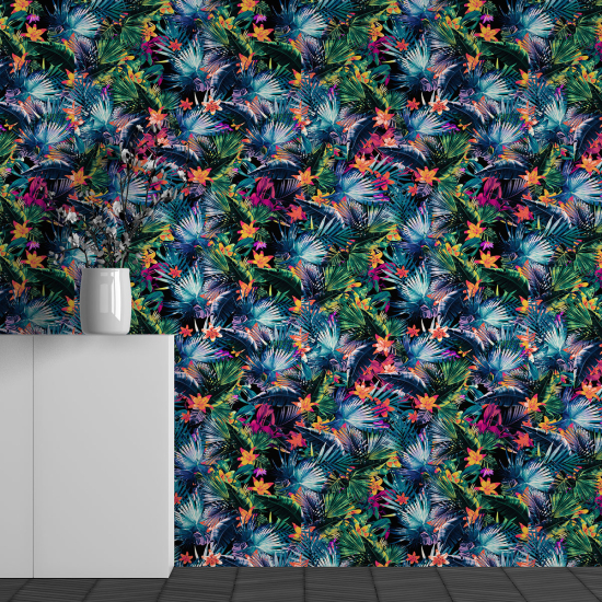 Panoramic Wallpaper - Wall Mural - Flower Pattern