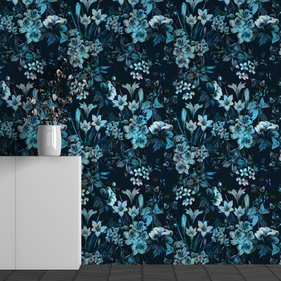 Panoramic Wallpaper - Wall Mural - Flower Pattern