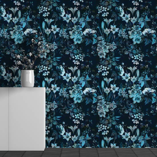 Panoramic Wallpaper - Wall Mural - Flower Pattern