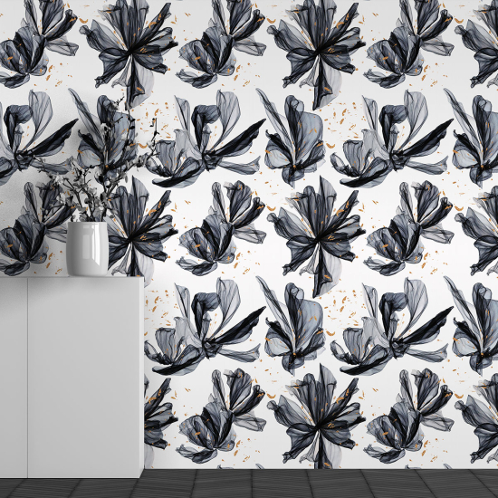 Panoramic Wallpaper - Wall Mural - Flower Pattern