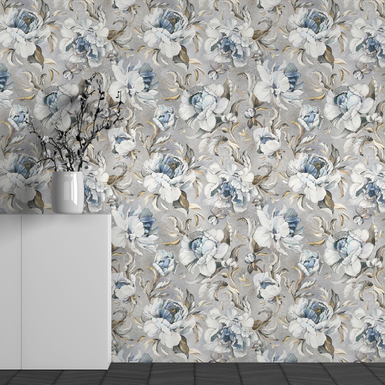 Panoramic Wallpaper - Wall Mural - Flower Pattern