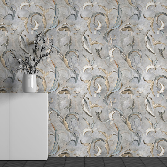 Panoramic Wallpaper - Wall Mural - Flower Pattern