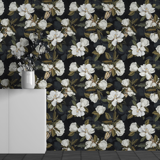 Panoramic Wallpaper - Wall Mural - Flower Pattern