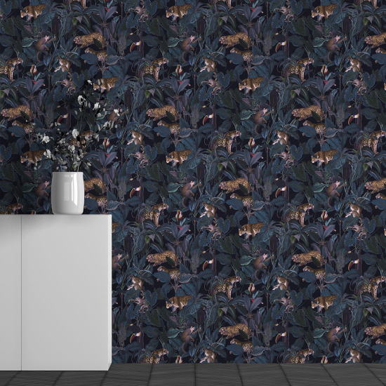 Panoramic Wallpaper - Wall Mural - Flower Pattern