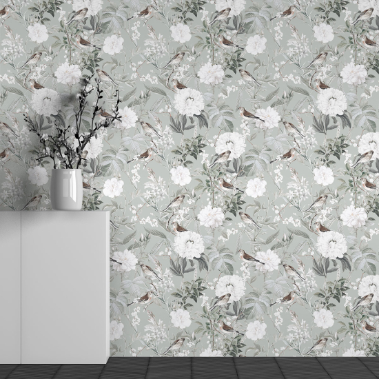 Panoramic Wallpaper - Wall Mural - Flower Pattern