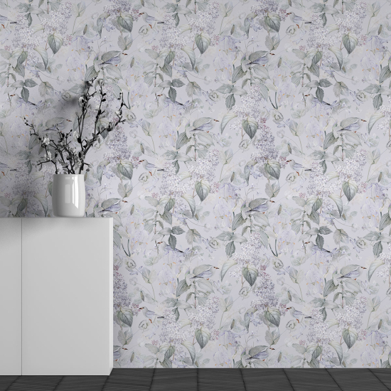 Panoramic Wallpaper - Wall Mural - Flower Pattern