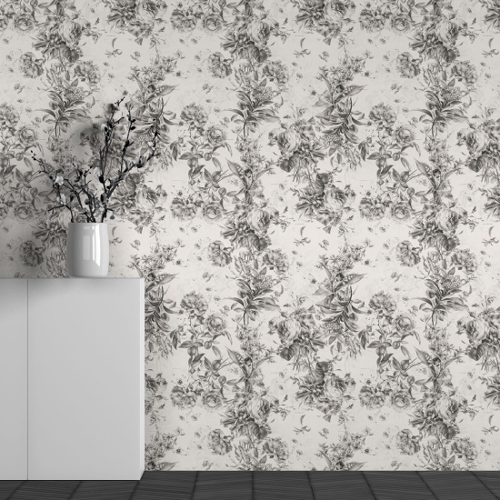 Panoramic Wallpaper - Wall Mural - Flower Pattern