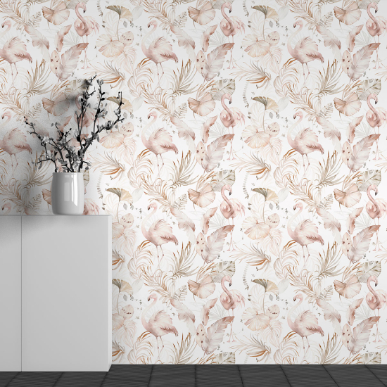 Panoramic Wallpaper - Wall Mural - Flower Pattern