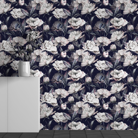 Panoramic Wallpaper - Wall Mural - Flower Pattern