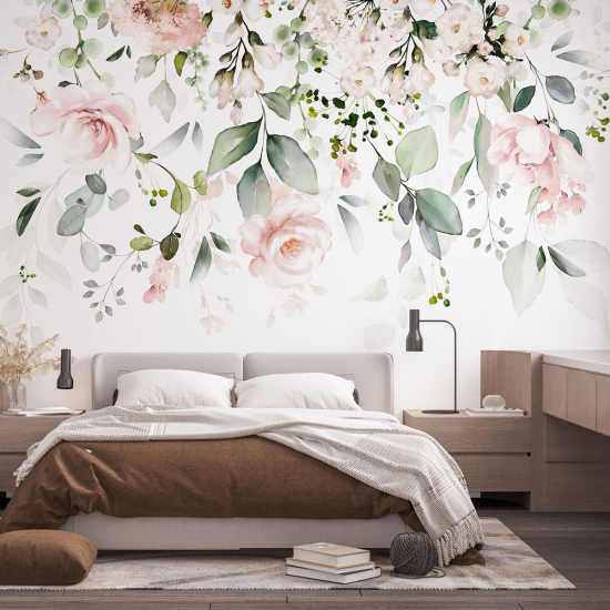 Panoramic Wallpaper - Wall Mural - Flowers