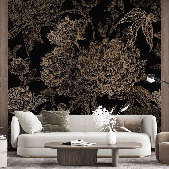 Panoramic Wallpaper - Wall Mural - Flowers