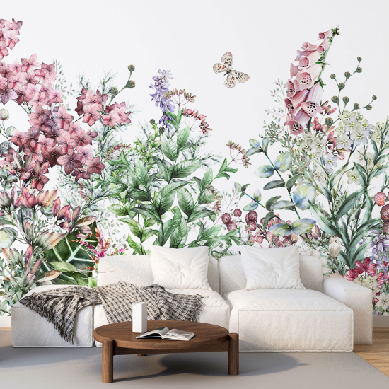 Panoramic Wallpaper - Wall Mural - Flowers