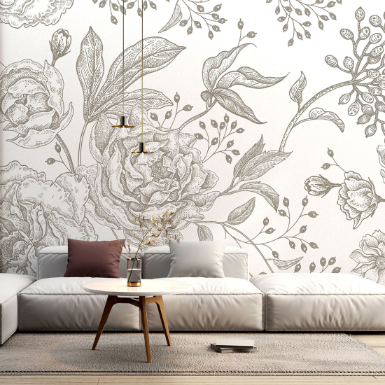 Panoramic Wallpaper - Wall Mural - Flowers